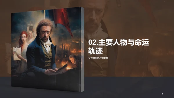 棕色复古读书笔记悲惨世界PPT模板