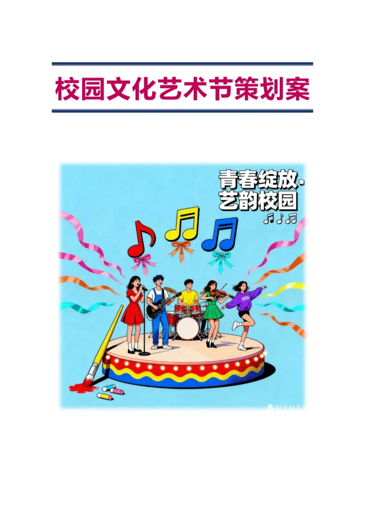 校园文化艺术节活动策划案