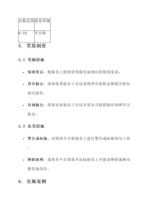 制造企业员工绩效考核方案