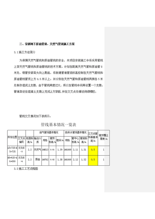 钢管穿越天然气管线及原油管线专项施工方案