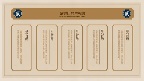 棕色复古中式简约文学毕业答辩PPT演示模板