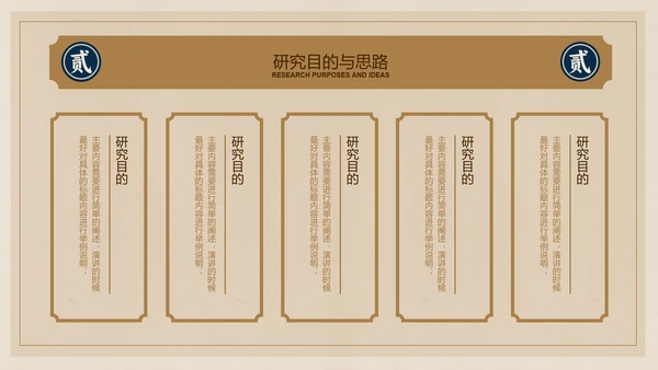 棕色复古中式简约文学毕业答辩PPT演示模板