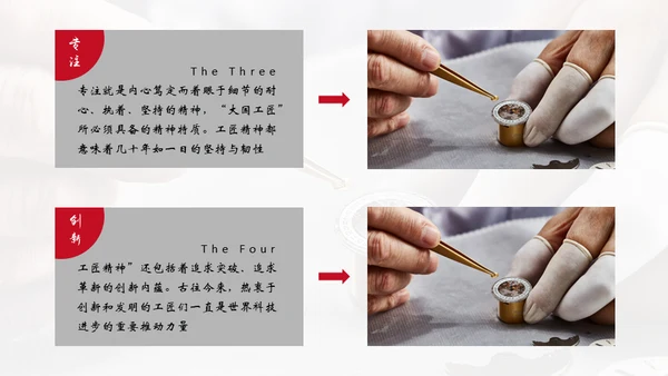 用心专注工匠精神通用PPT模板