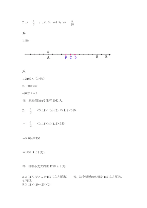 小学数学六年级下册竞赛试题及答案一套.docx