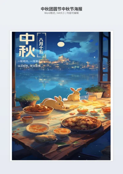 中秋团圆节中秋节海报