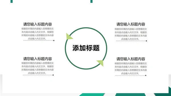 绿色商务风总结汇报PPT模板