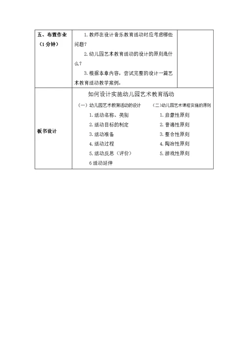 《如何设计方案实施幼儿园艺术教育活动》教案