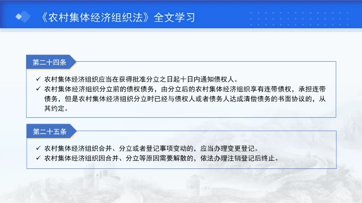 新修订中华人民共和国农村集体经济组织法解读学习PPT