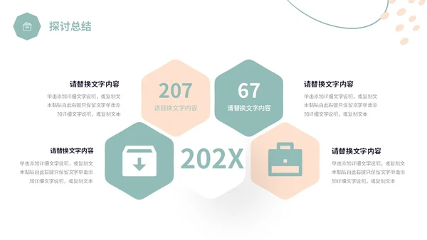 简约形状小清新绿植学习汇报总结心得体会分享PPT学习分享