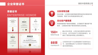 红色简约风荣誉