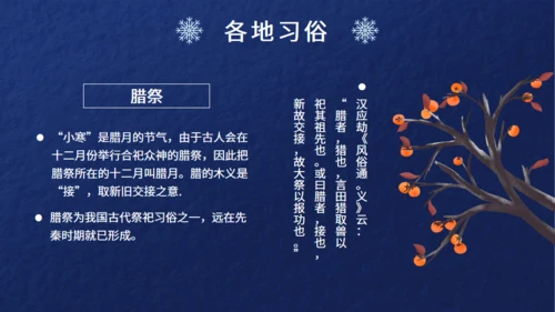 小寒节气介绍蓝色通用PPT模板