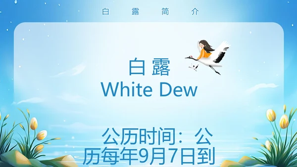 美丽的梦幻传统节气白露PPT模板