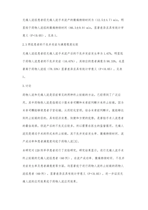 无痛人流与药物人流的应用效果.docx