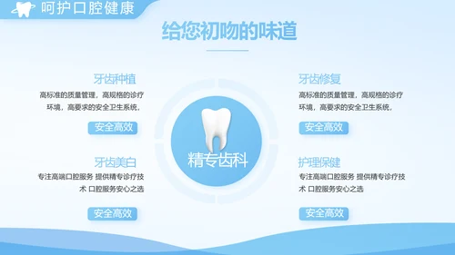 蓝色医疗牙科口腔年年终总结PPT