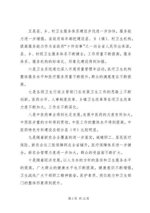 卫生工作调研座谈会上讲话.docx