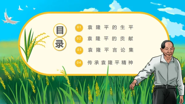 杂交水稻之父袁隆平通用PPT模板