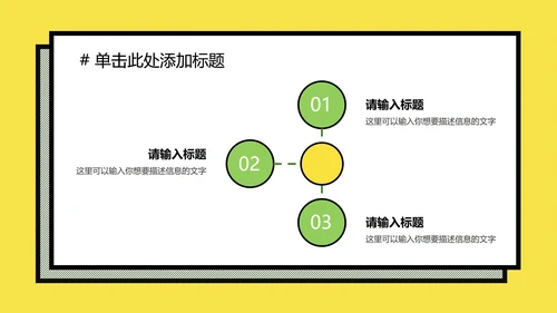 黄绿孟菲斯粗线条几何PPT模板