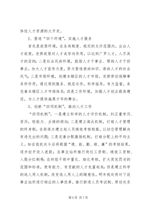 人才工作总结范文精编.docx