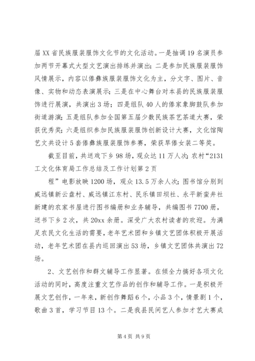 文化体育局工作总结及工作计划 (2).docx