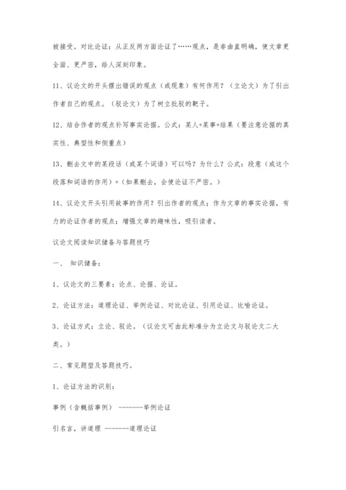 中招考试议论文阅读常见题型及答题方法2300字.docx