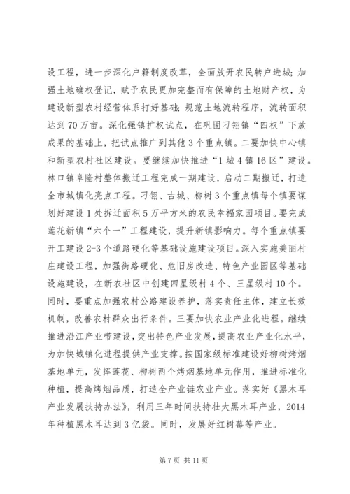 县年度政府工作会讲话.docx