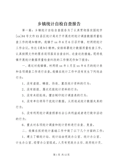 乡镇统计自检自查报告.docx