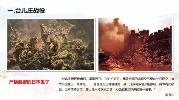 抗日战争之正面战场台儿庄战役PPT课件