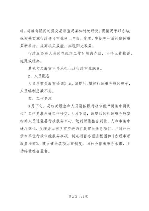 质监局内部调整方案.docx