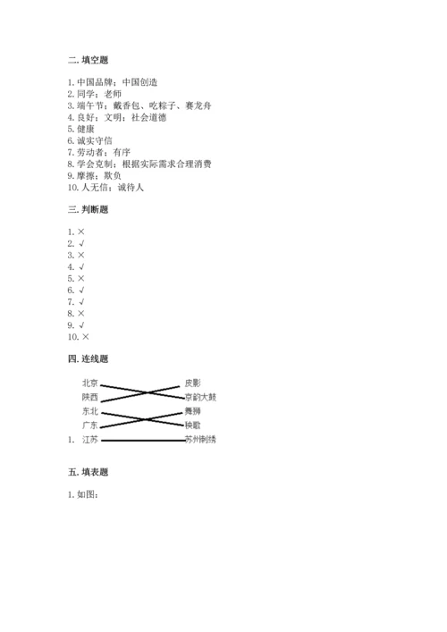 2023部编版四年级下册道德与法治期末测试卷（精品）.docx