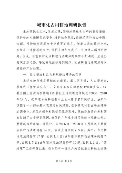 城市化占用耕地调研报告.docx