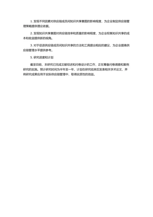 供应链成员间知识共享意图影响因素实证研究的开题报告.docx