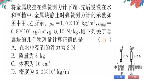 【人教版】物理八年级下册 第10章 自我测评 习题课件