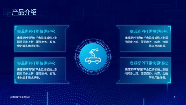 科技风蓝绿企业介绍PPT模板