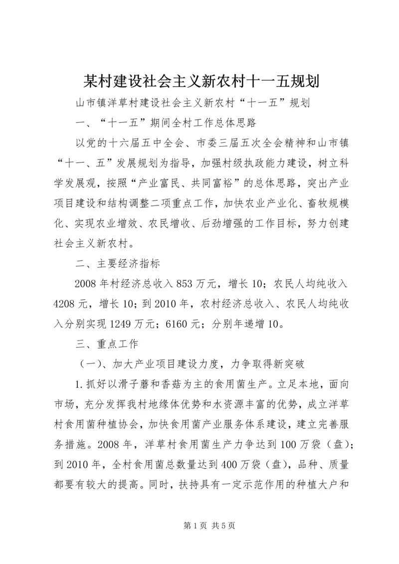 某村建设社会主义新农村十一五规划 (2).docx