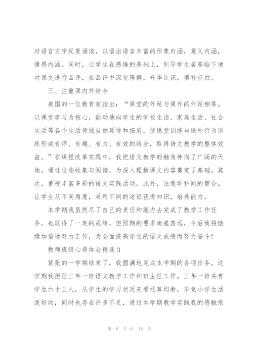 教师班级心得体会.docx