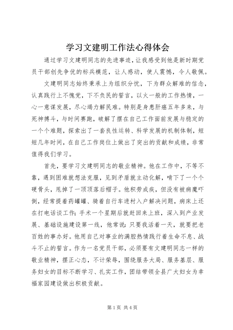 学习文建明工作法心得体会 (2).docx