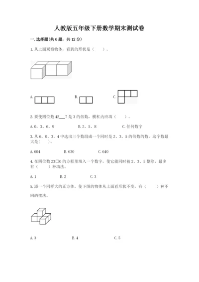 人教版五年级下册数学期末测试卷及完整答案【精品】.docx