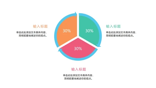 彩色商务饼图图表PPT模板