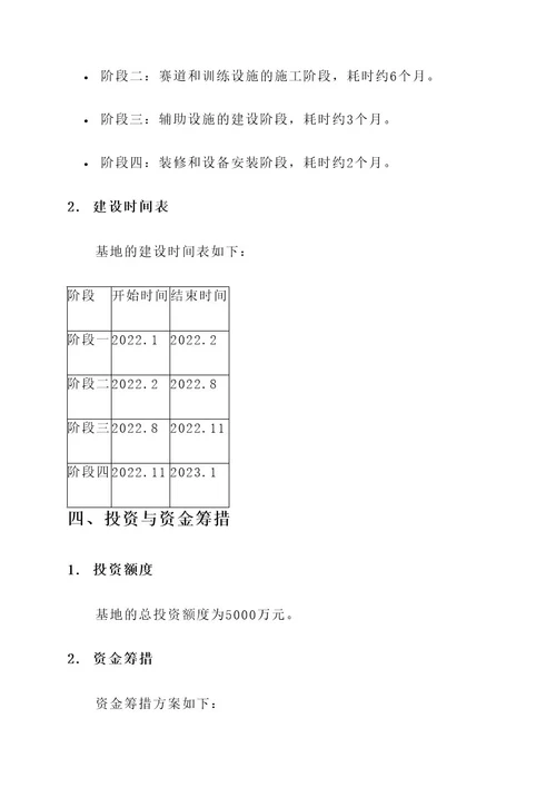 短道地面训练基地建设方案