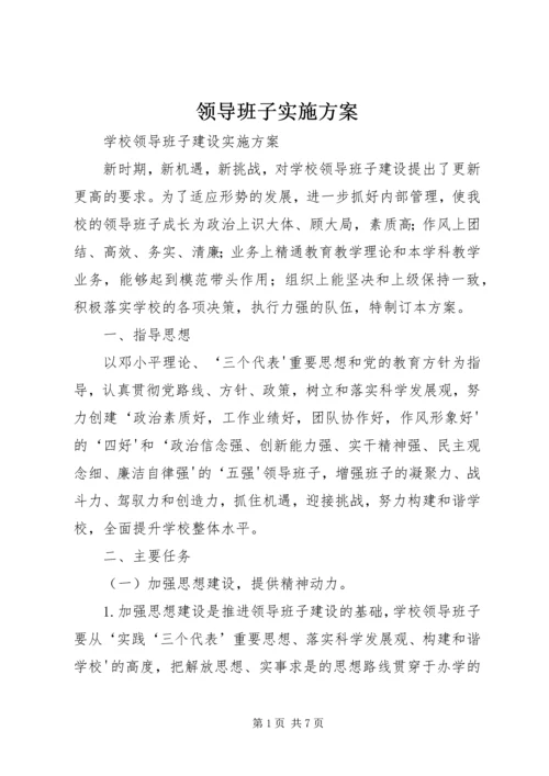 领导班子实施方案 (4).docx