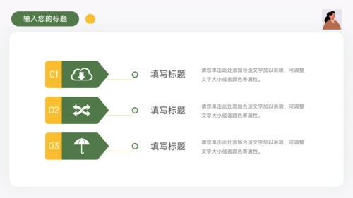 绿黄个人极简插画述职报告PPT模板