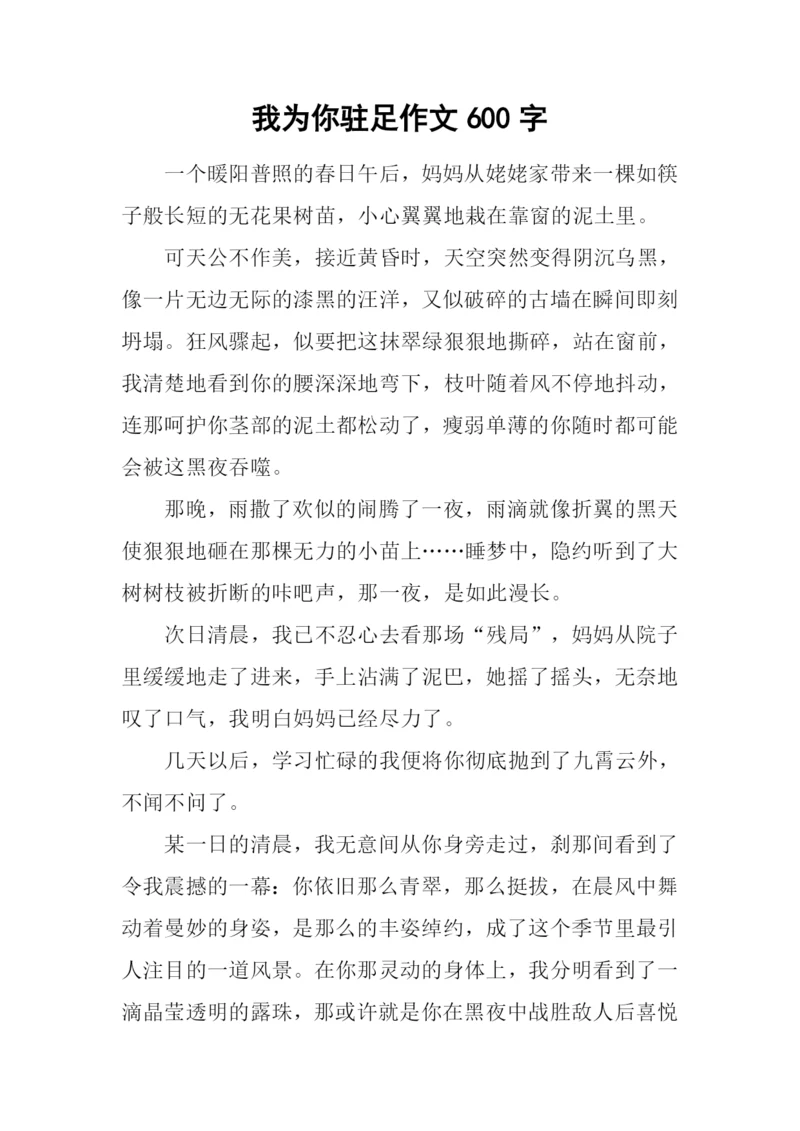 我为你驻足作文600字.docx