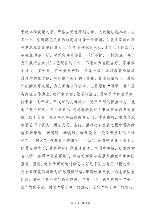 镇人民政府两学一做心得体会.docx