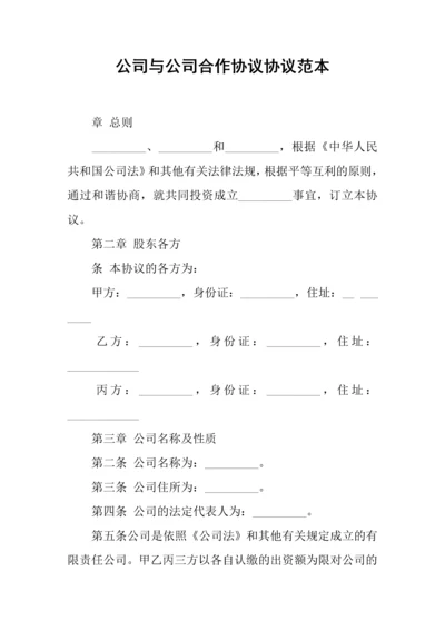 公司与公司合作协议合同范本.docx