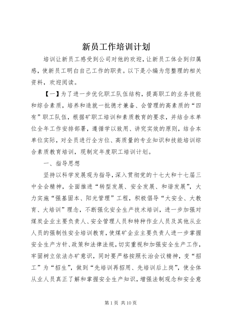 新员工作培训计划.docx