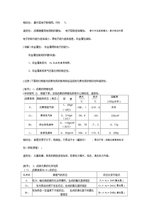 元素周期表教案