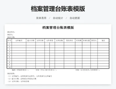 档案管理台账表模版