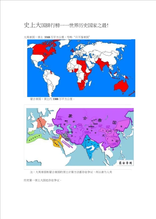 史上大国排行榜详解