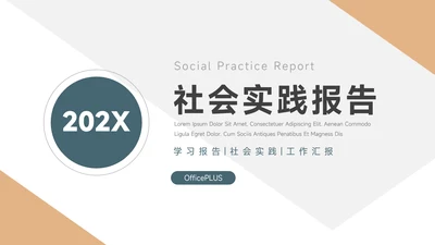 双色极简大气社会实践报告PPT模板