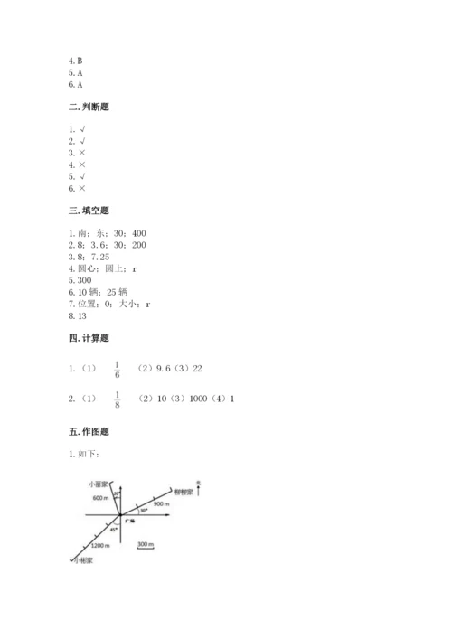 六年级数学上册期末考试卷及参考答案【考试直接用】.docx